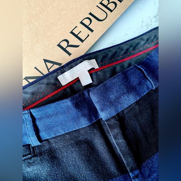 Banana Republic blue and black stripes Sloan pants size 0 - Picture 3 of 6